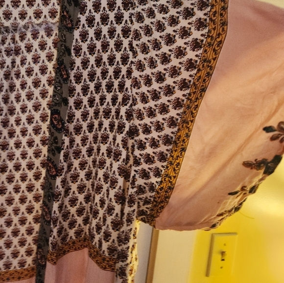 Angie open front kimono pink paisley boho  size large beach vacation - Picture 4 of 8